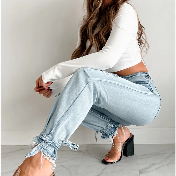 Kancan jeans from this season! Adorable tie ups on bottom! - Picture 2 of 6